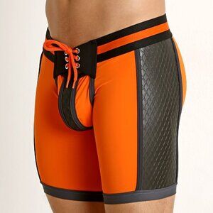 CBS098 Cellblock13 Gridiron Neoprene Panel Short Orange RARE
